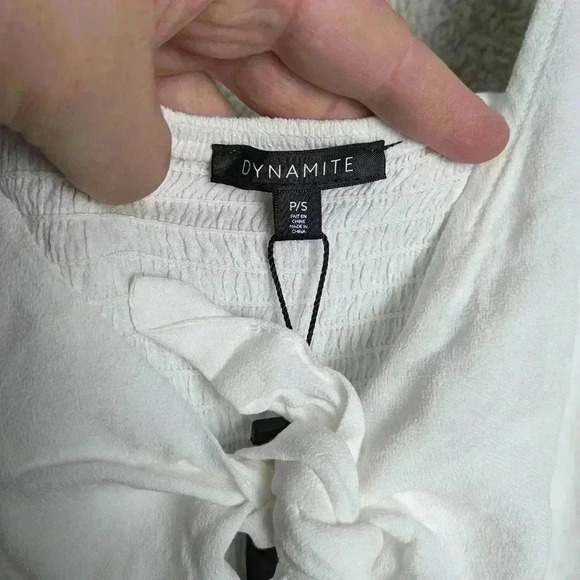 DYNAMITE NEW WITH TAGS Camisole all white  crop and loose fit Super cute !! - Picture 3 of 8